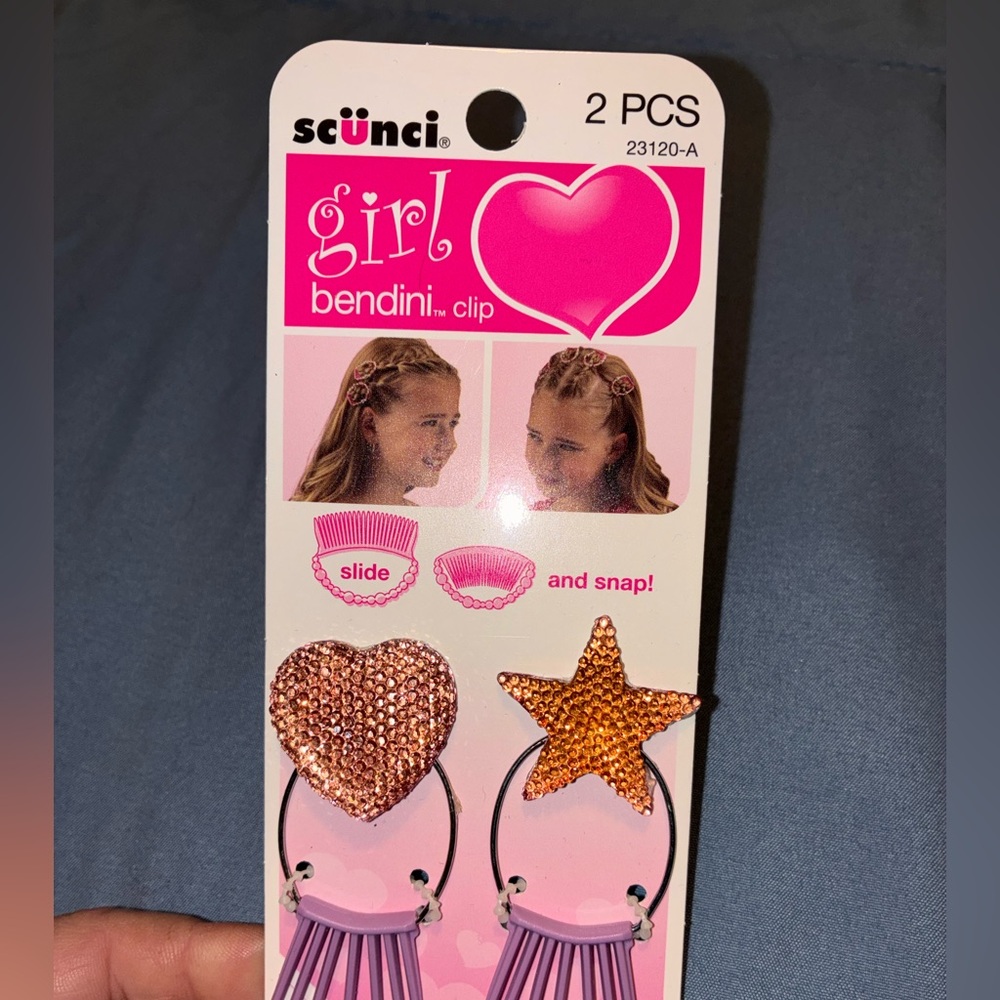 Scunci Girl Bendini Heart and Star Clips